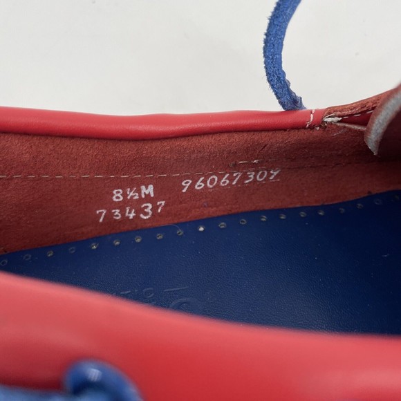 Sebago Docksides Spinnaker Colorblock Lace Up Boat Shoes Mens US Size 8.5 M Red - Picture 10 of 12